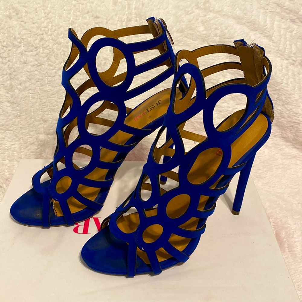 JustFab Cobalt Blue Strappy Heels